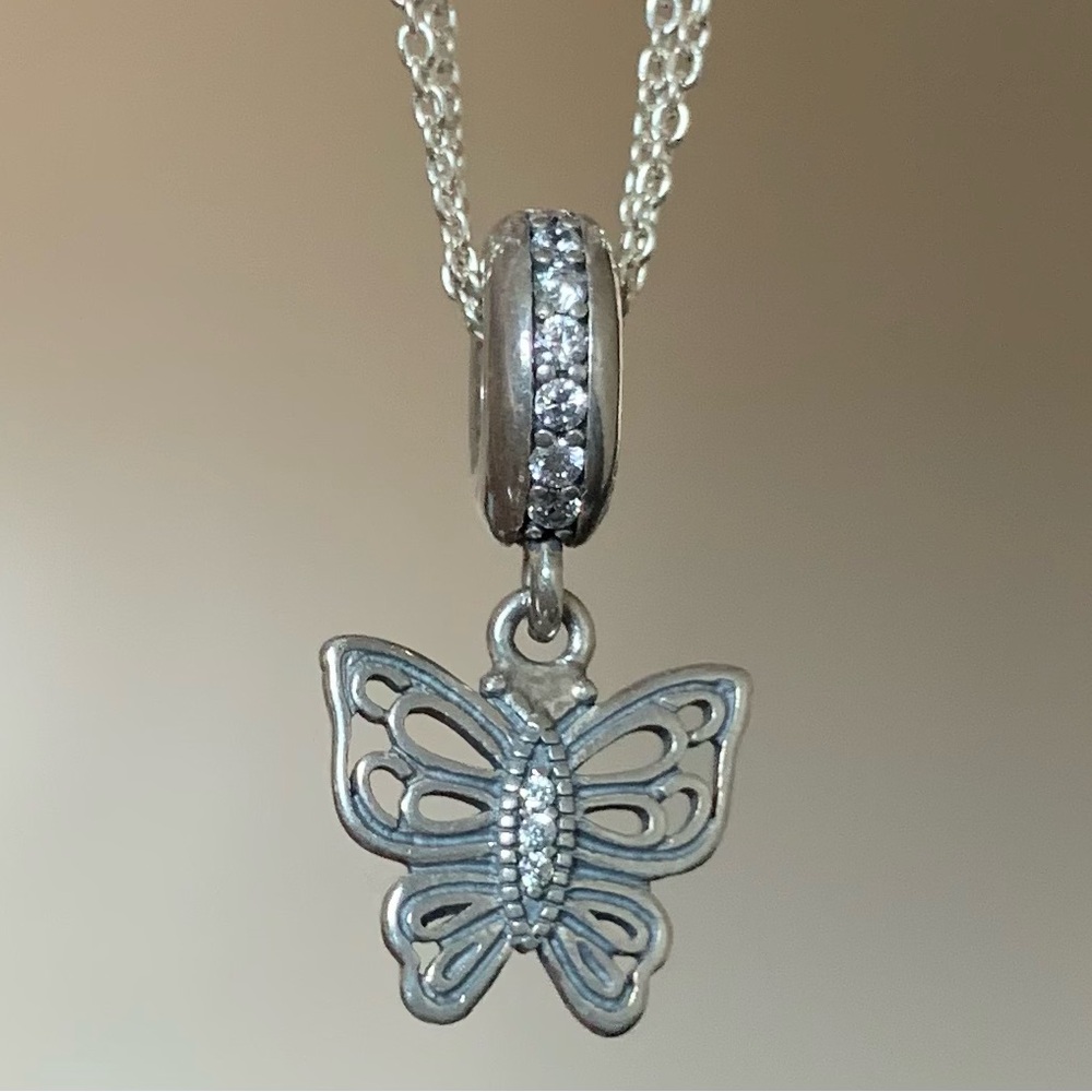 Retired and Authentic Pandora Vintage Love Takes  Flight Butterfly Dangle